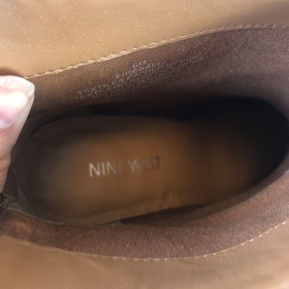 Nine West Brown Suede Western Booties Fringe Ankle Faux Suede Pointed Toe Size 6 - Picture 8 of 13